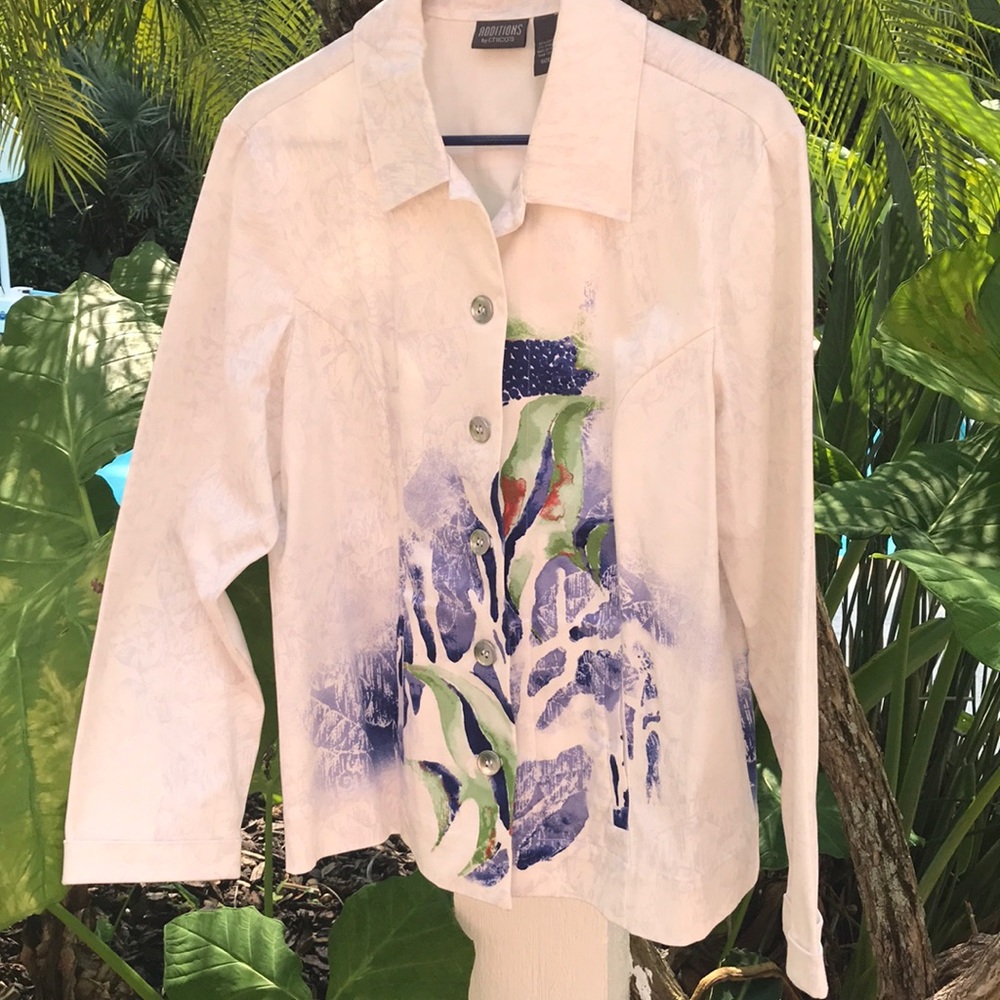 Chico’s Size 2 Tropical Print Jacket